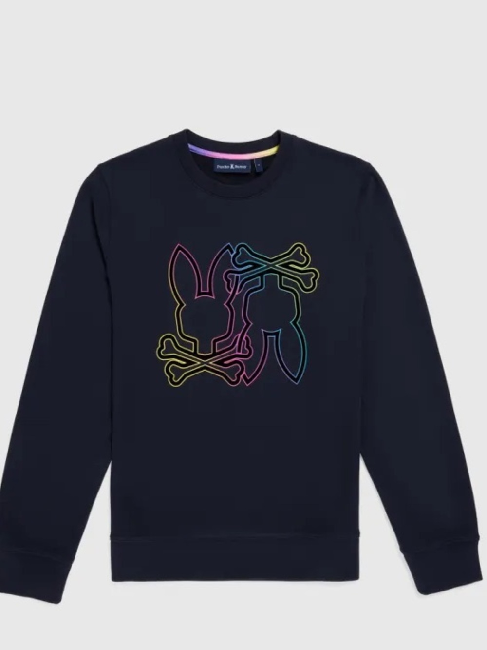 Men’s psycho, bunny, black sweatshirt, multicolor logo large